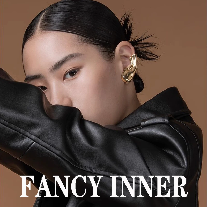 2023 New Gothic Punk Vintage Half Ear Contour Metal Ear Clip Earrings For Women Girls Ear Bones Clip Earring Biżuteria Prezent — zdjęcie 4