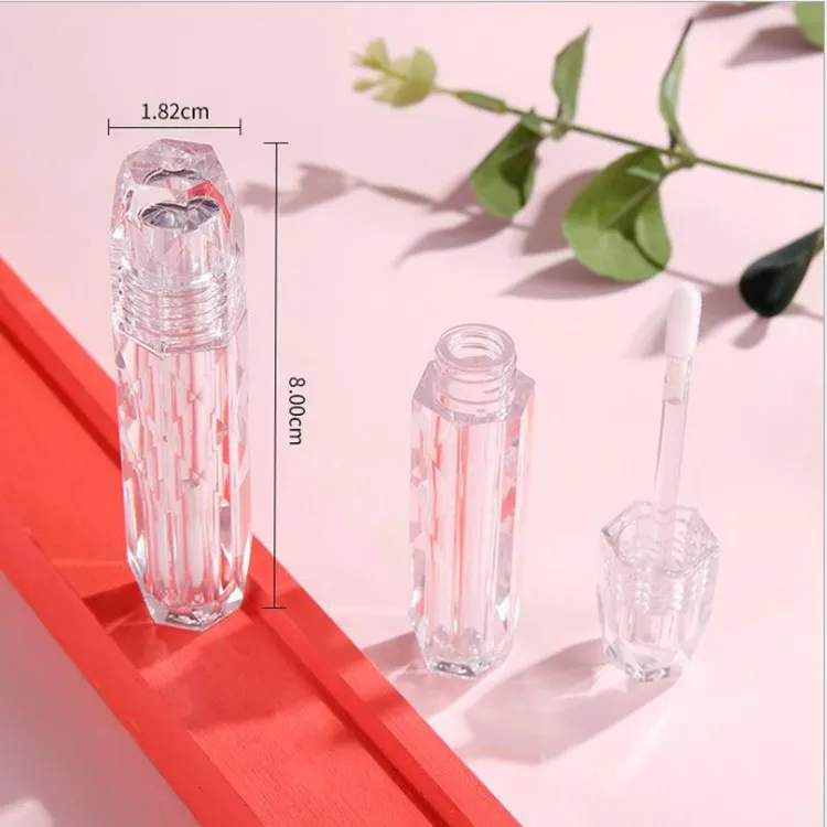 

50PCS 2ml ABS Clear Crystal Lipstick Bottle Lip Gloss Tubes Lip Glaze Bottle Wand Tube Women Girls Makeup Tool DIY Sample Vials