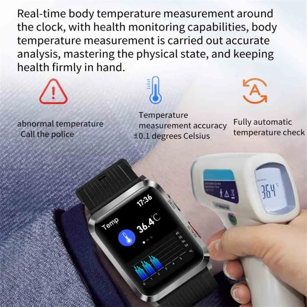 S6T Smart Watch Air Pump Type Accurate Blood Pressure Heart Rate Blood Oxygen Bracelet Sports Smartwatch