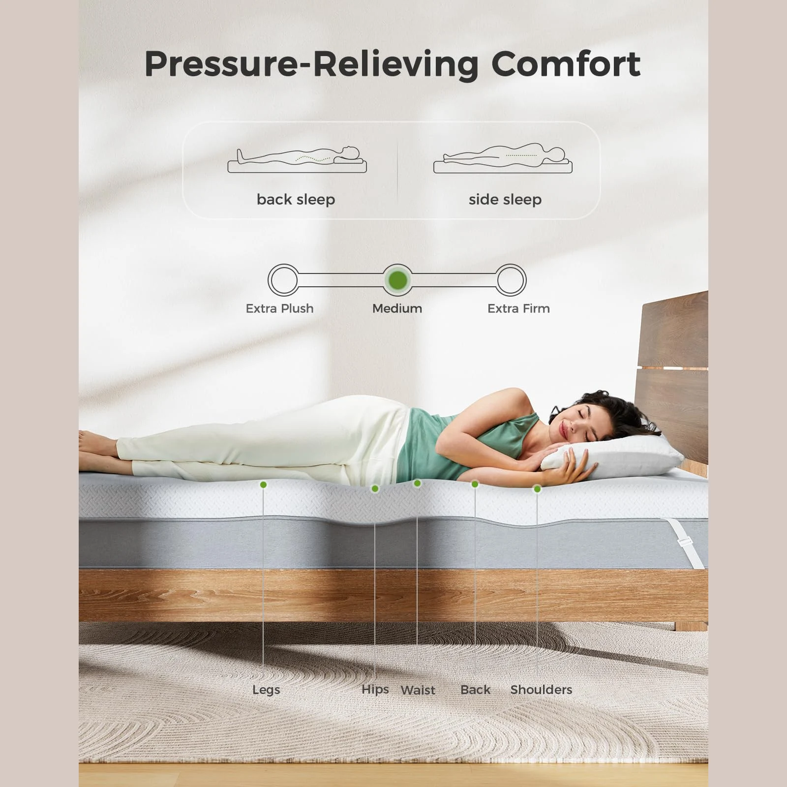 King 3 inch Cooling Mattress Topper with Bamboo Cover