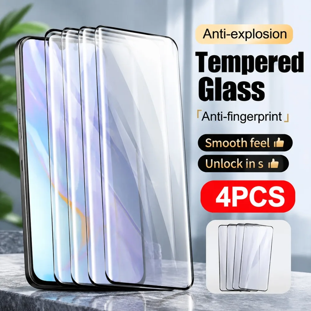 4 Stück kratzfeste Displayschutzfolie für OnePlus 13s, 13T, 12, 12R, 11, 11R, gehärtete Glasfolie für OnePlus 10 Pro, 10R, 10T, 9, 9 Pro.
