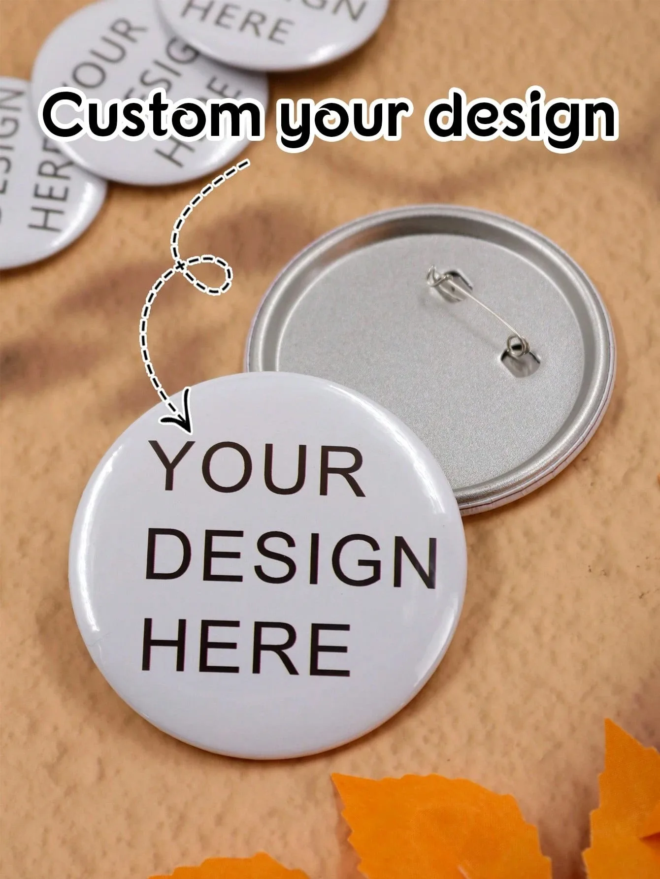 Custom-Designed Badges, Personalized Buttons, Custom Brooches, Buttons, Customizable Images/Text/Designs, Backpack Button