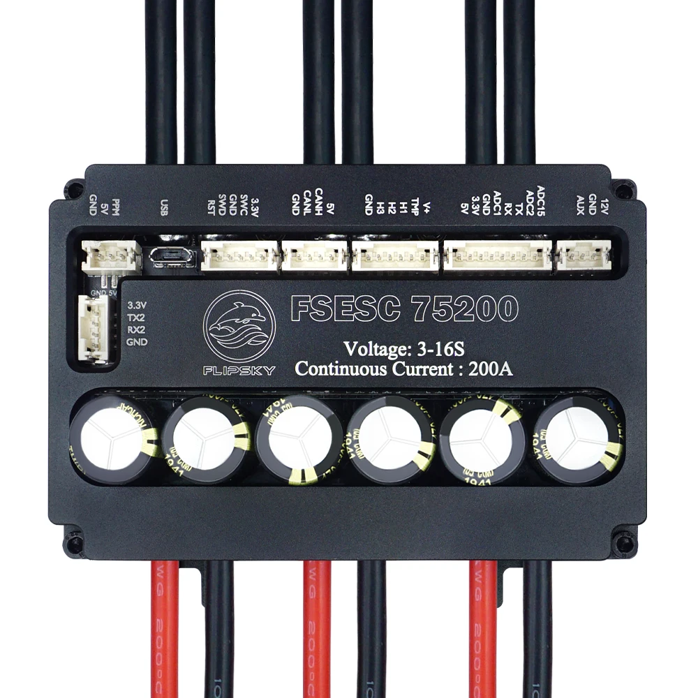 

75 В 200 А FSESC 75200 Сильноточный ESC на основе VESC с алюминиевым корпусом для электрического скейтборда для серфинга