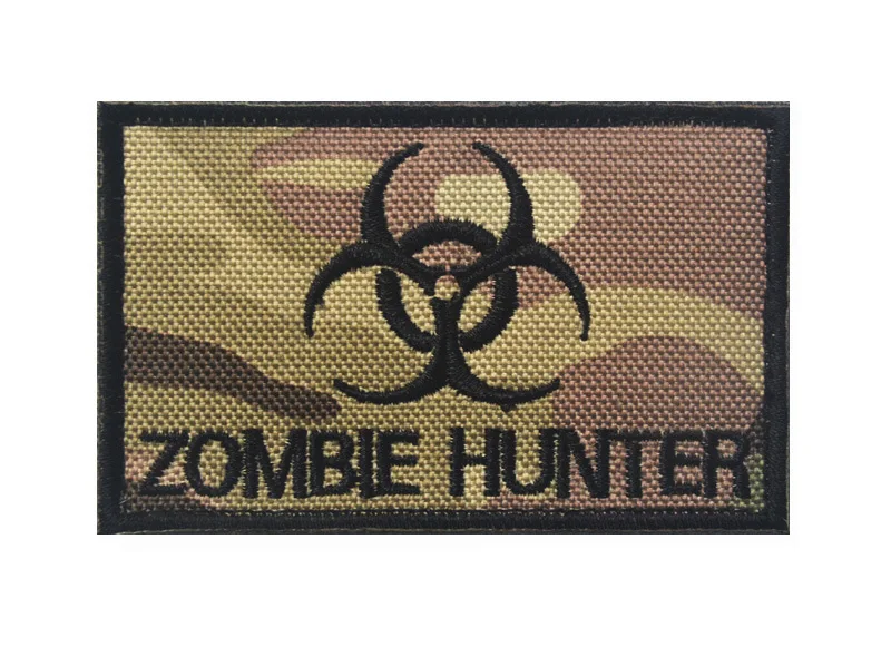 PVC Embroidery Reflective Material Zombie Hunter Patches BACK HAND Badge Tactical Military Decorative Appliques for Clothing