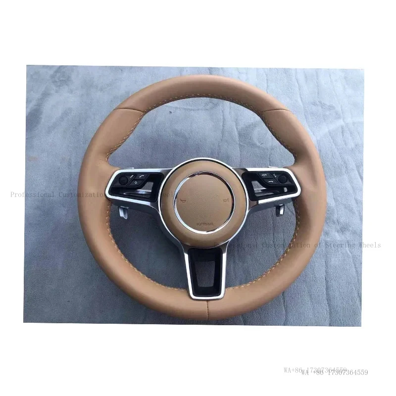 Hot High Quality Steering Wheel With Paddle Shifter For Porsche Cayenne Panamera 911 987 918 2012-2017