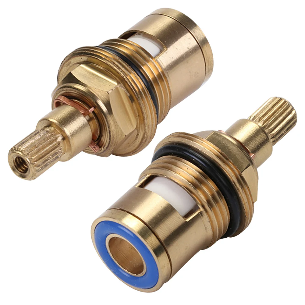 2 Pcs Replacement Tap Valves Ceramic Disc Gland Brass 20 Teeth 1/2 Inch Accessories Replacement Tap Valves Accessories 2 Pcs