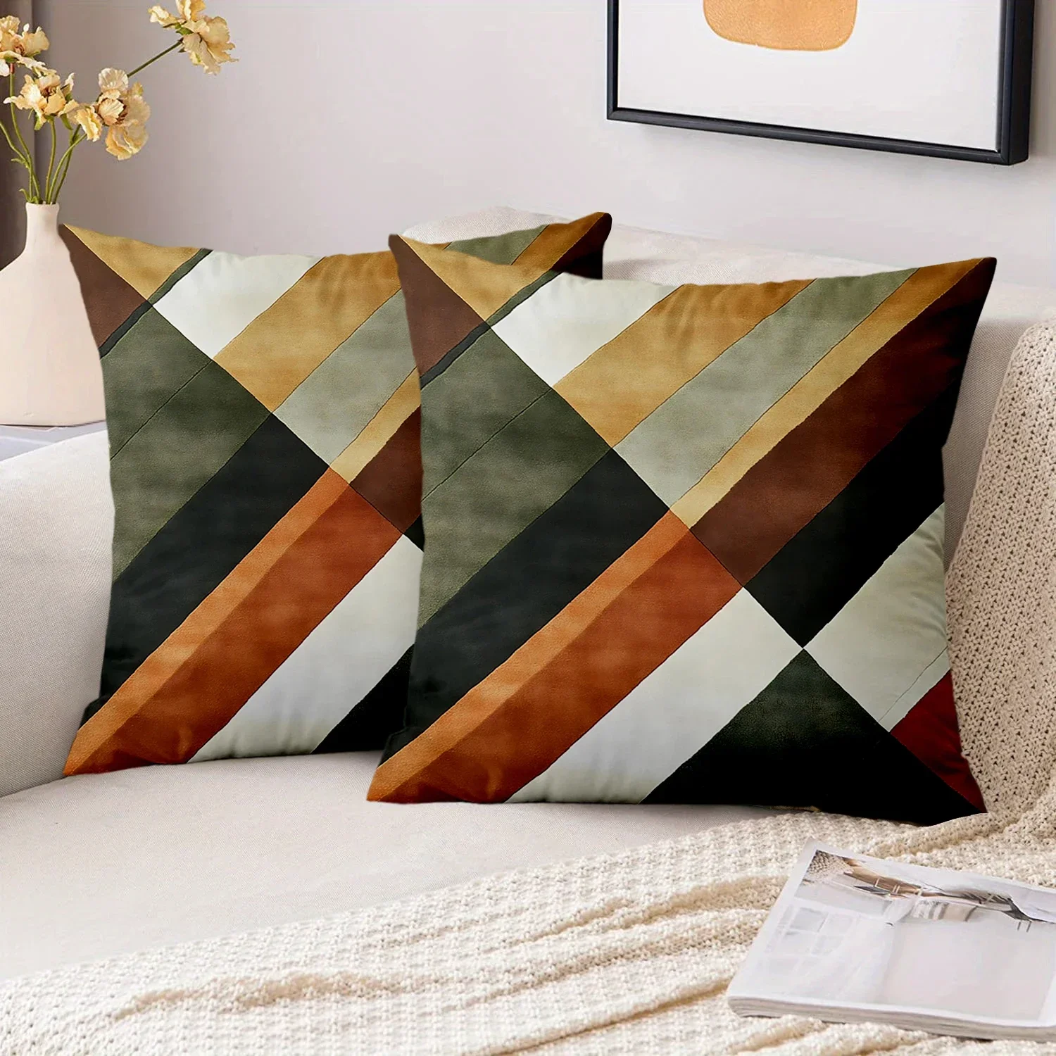 1 Pieces Stylish Geometric Pattern Throw Pillow Cushions Polyester Pillowcase Sofa Decorative Cushion Cover Headboard Pillow