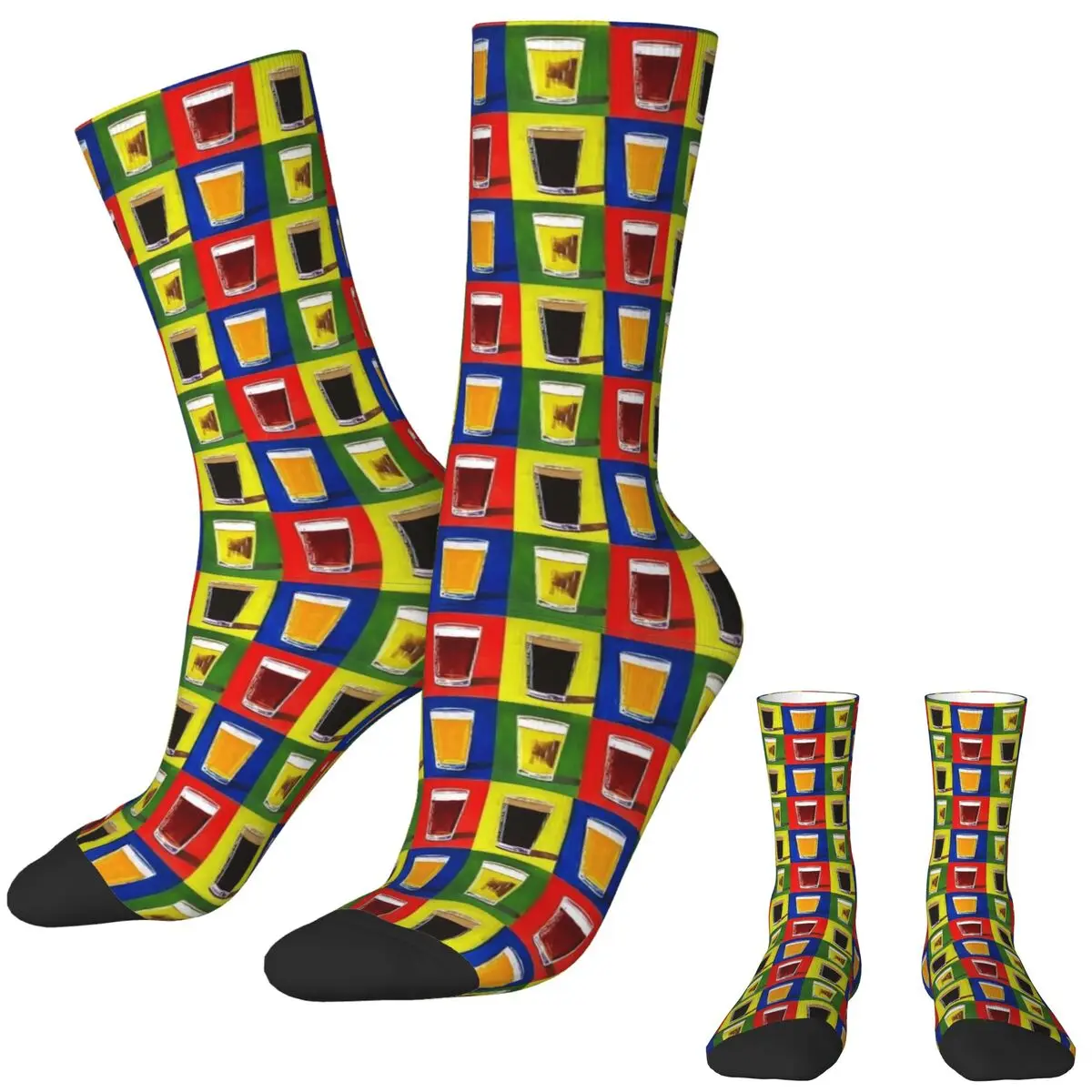 Beer Socks Andy Warhol Funny Stockings Men Medium Soft Climbing Socks Spring Graphic Non Skid Socks