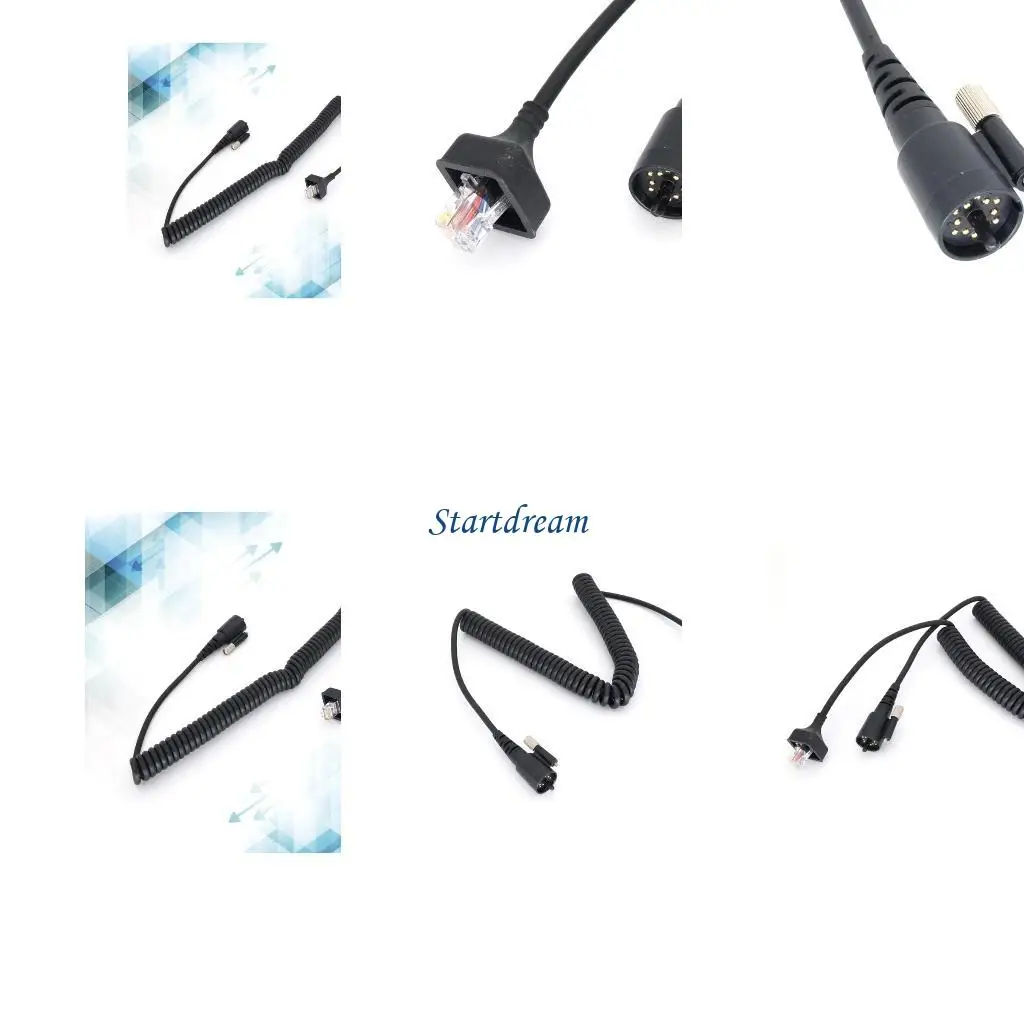 Adjustable Microphone Speaker Cable Spring Line For KMC-27 TK-690 TK-790 TK-890 K92C