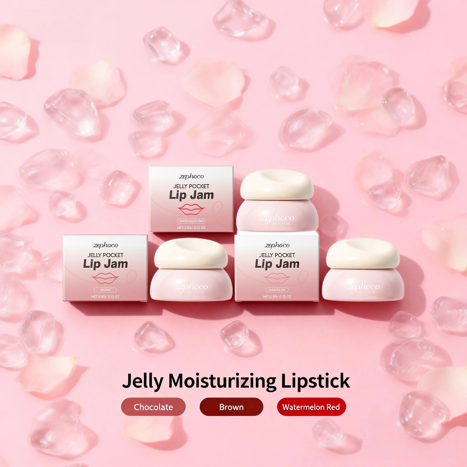 Chocolate/Brown/Watermelon Red Jelly Moisturizing Lipstick Brightening Lip Color Moisturizing Lip Balm Portable Lip Makeup