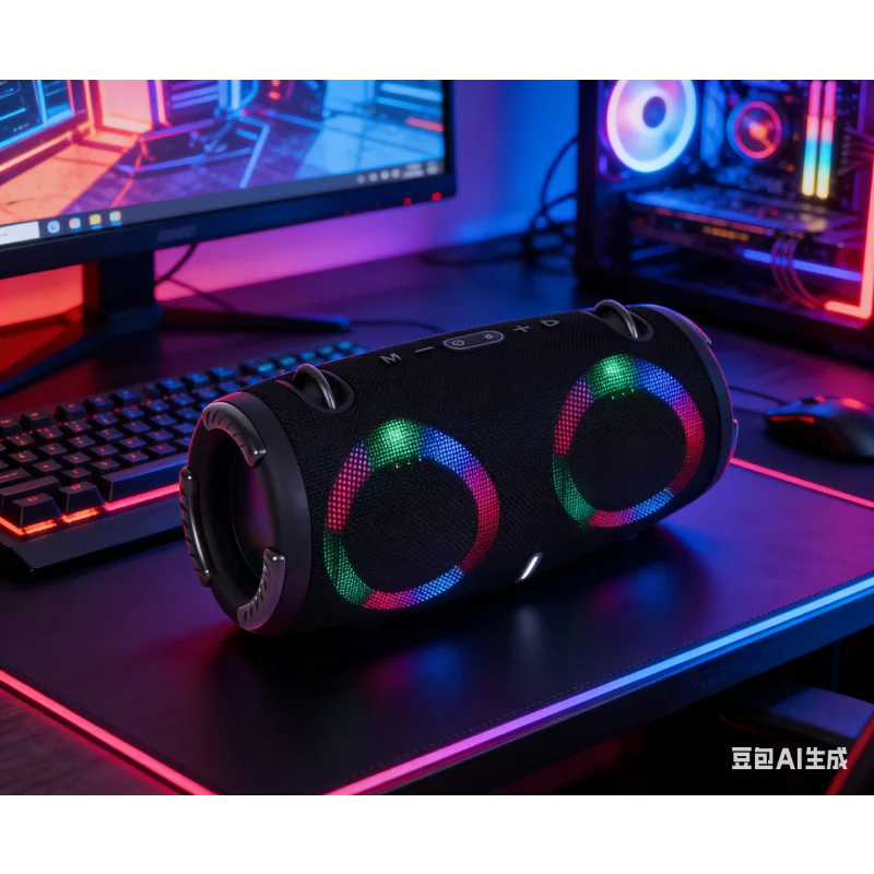 

Беспроводная Bluetooth-колонка с динамической RGB-подсветкой, водонепроницаемая уличная колонка с глубокими басами для домашних вечеринок и путешествий