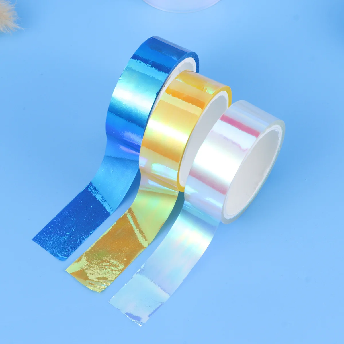 2 قطعة شريط ليزر قوس قزح ملون Pe ملصقات الزخرفية لتغليف الهدايا DIY بها بنفسك سكرابوكينغ الفنون الحرف مشرق عالية اللزوجة #5