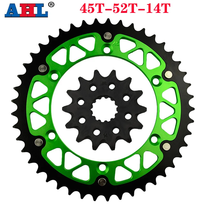 

520 Motorcycle 45T~52T 14T Front & Rear Sprocket For KAWASAKI KX250 1999-2008 KLX300R KLX300 KLX 300 R 2002-2007 KX 250 27500