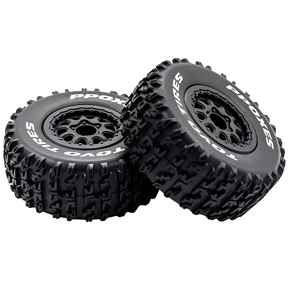 4 Stück 112 mm 1/10 Short Course Truck Reifen Reifen Rad mit 12 mm Sechskant für Slash Arrma Senton HuanQi 727 Vkar 10sc Hpi Rc Auto – Detail 9