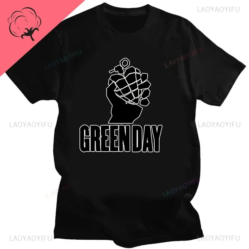 2026 Green Day Music Pattern Band Printed Cotton T-shirt Men's Summer Casual Top Short Sleeve Classic Male Women Tee