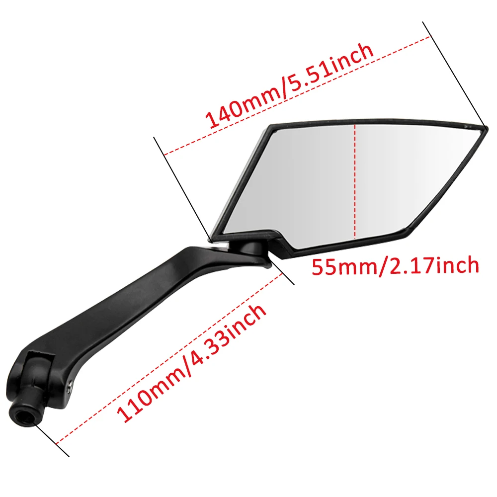 8/10mm 360° Motorcycle Diamond Shape Rear View Side Mirror Carbon Fiber Car Accessories