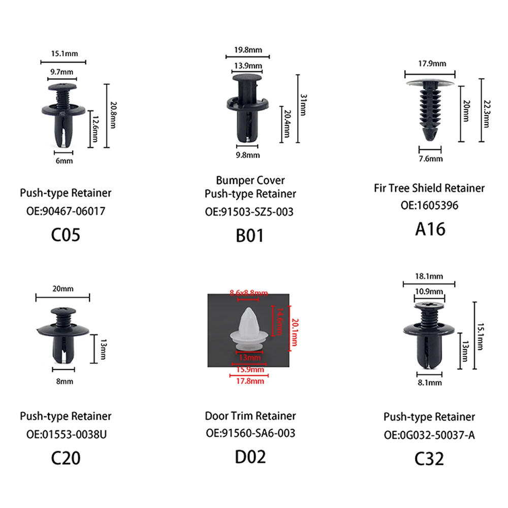 100pcs Mixed Car Plastic Clips Auto Fixing Door Closer Pin Removing Retainer Rivet Screws Disassembly Tools For Removal Products