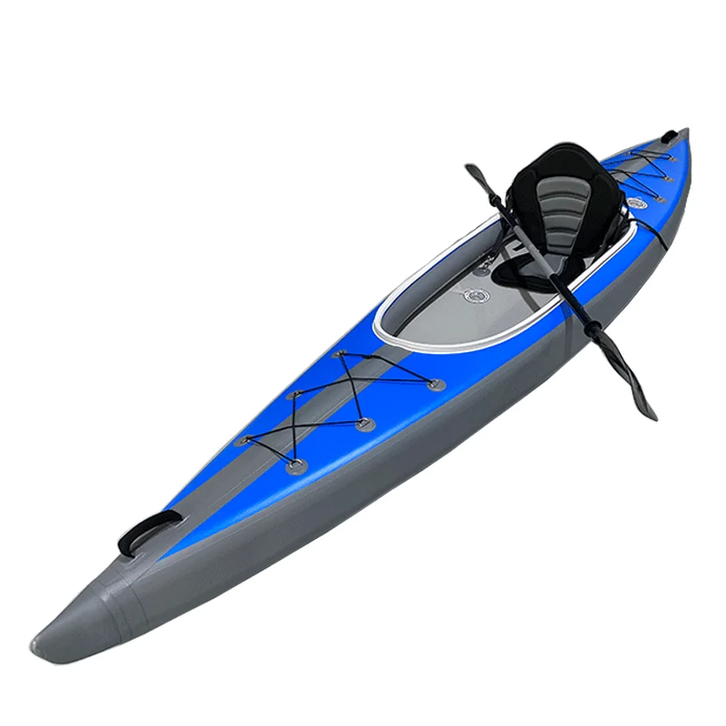 2024 Fishing Boat Single Chamber Kayak Drop Stitch Air Canoe PVC Boat Inflatable Kayak for One Person Outdoor Water Equipment