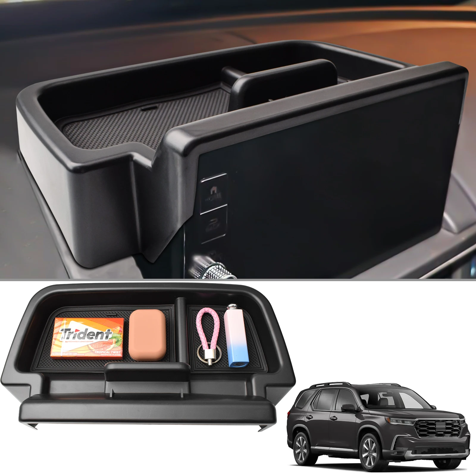 

For 2023 2024 Honda Pilot Center Console Dashboard Tray Storage Box Center Console Organizer Dash Board Phone Holder Accessories