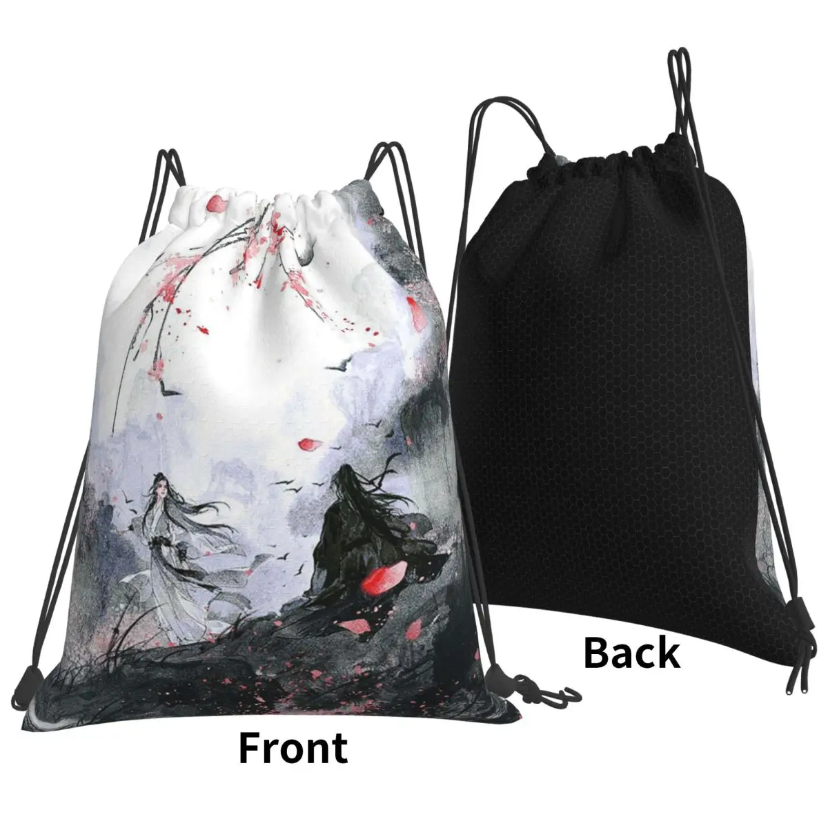 

The Untamed WangXian Bunny Mo Dao Zu Shi Backpacks Portable Drawstring Bags Sports Bag Book Bags for Travel School