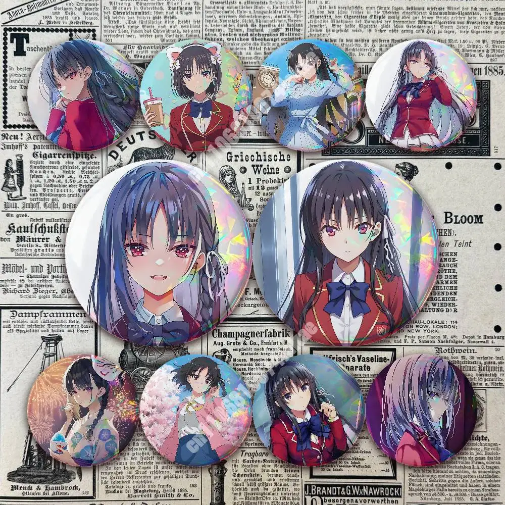 Horikita Suzune The E-Elite Classroom Button Badge 2PC Sets for Bags & Clothes & Accessories Metal Pin Stylish Decoration