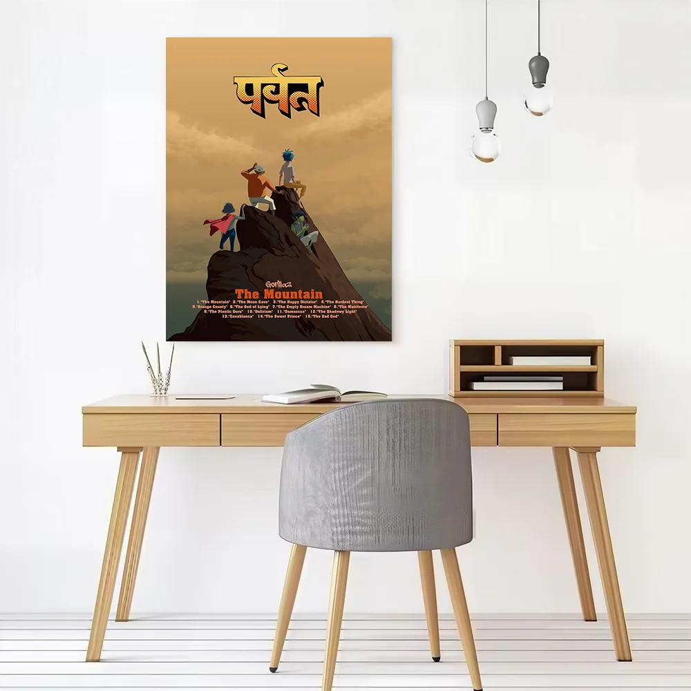 Gorillaz The Mountain Album Art Poster Customizable Printed Canvas Painting for Pictures Wall Art Room Decoration Aesthetic Home