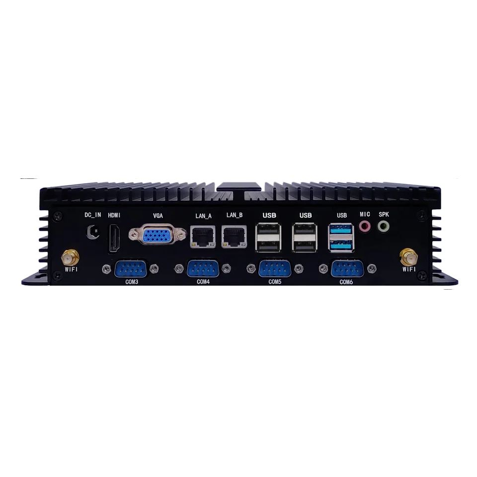 Powered Mini Pc I3 I5 I7 Core Industrial Computer Fanless Embedded Mini Box Pc With 5005U 5550U CPU 6 USB RS-232 2 4LAN