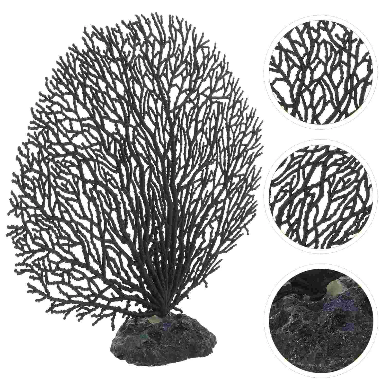 

Plant Simulated Coral Wall Artificial for Fish Tank DIY Landscape Delicate Black Creative Aquarium