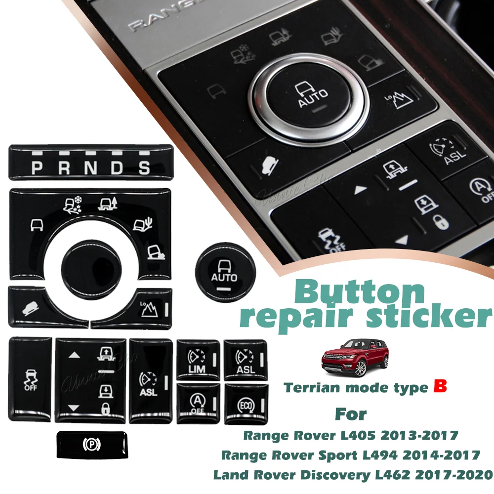 Für Range Rover Sport L494 Mittelkonsolen-Tastenabdeckung für Vogue 2013–2017 Gelände-Traktionssteuerungsaufkleber für Discovery L462 – Detail 8