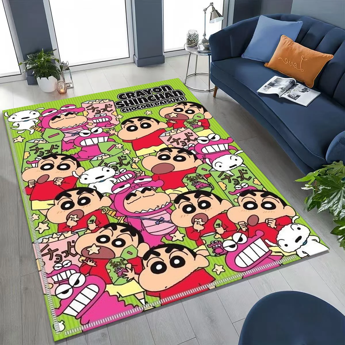 Funny C-Crayon Shin-chans Cartoon Carpet Rug for Bedroom Living Room Sofa Home Doormat Decor, Large Kid Non-slip Floor Mat Gift