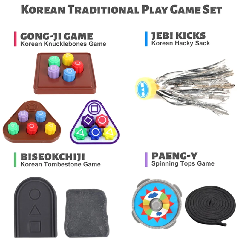 Traditional Play Game Fun Gonggi Jack Stone Pebbles Set Hand Eye Coordination Training Toy Gonggi Set For Board Game Party Games