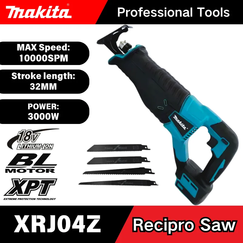 

Аккумуляторная бесщеточная сабельная пила Makita 18В 2026 года для резки дерева и металла, портативный электроинструмент