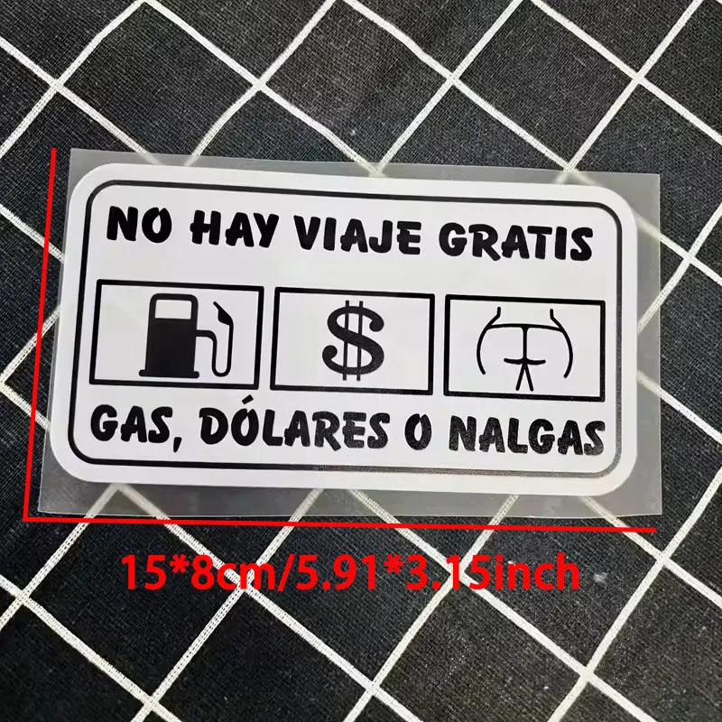 1 Piece of fun ticket sticker. No free travel motorcycle sticker. Creative Spanish style sticker.