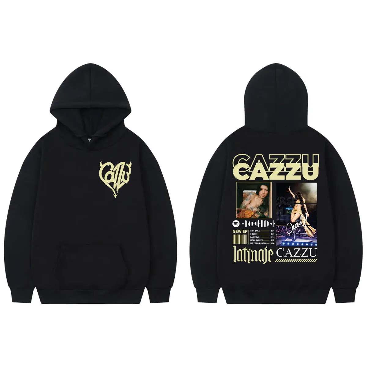 

Singer Cazzu Tour 2025 Graphic Hoodies Men Women Clothing Fashion Hip Hop Pullovers High Quality Fleece Long Sleeve Sweatshirts