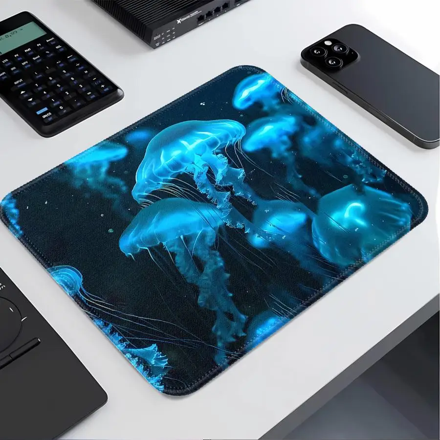 Mouse Pad Game Console Pad Keyboard Mouse Pad Desk accessories Computer Laptop Pad office Pad Waterproof Deep Sea Jellyfish