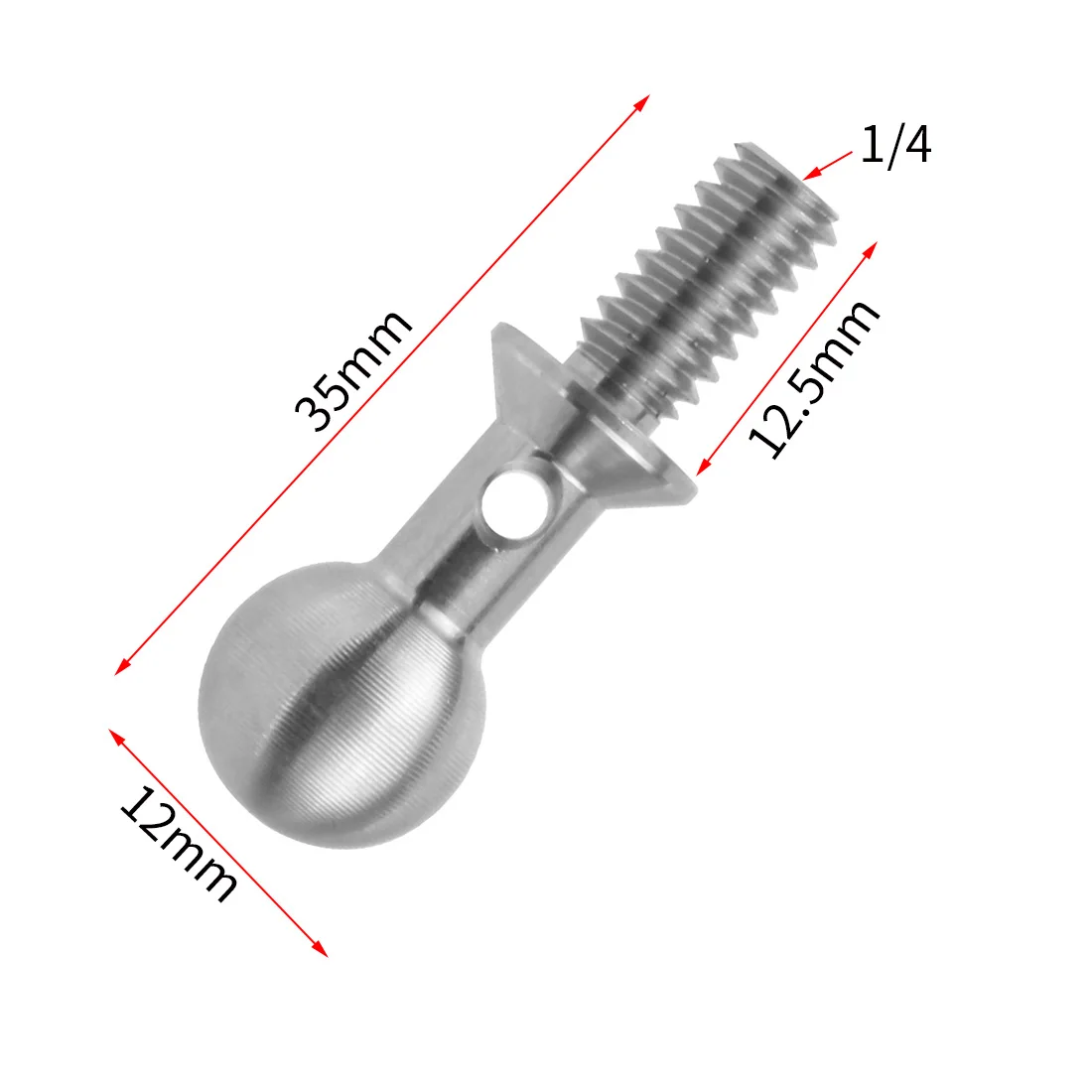 Edelstahl 12mm Doppelkopf Kugel bolzen 1/4 "Gewinde für Monitor klemme Hotshoe Kamera halterung Magic Arm Verlängerung stange – Detail 8