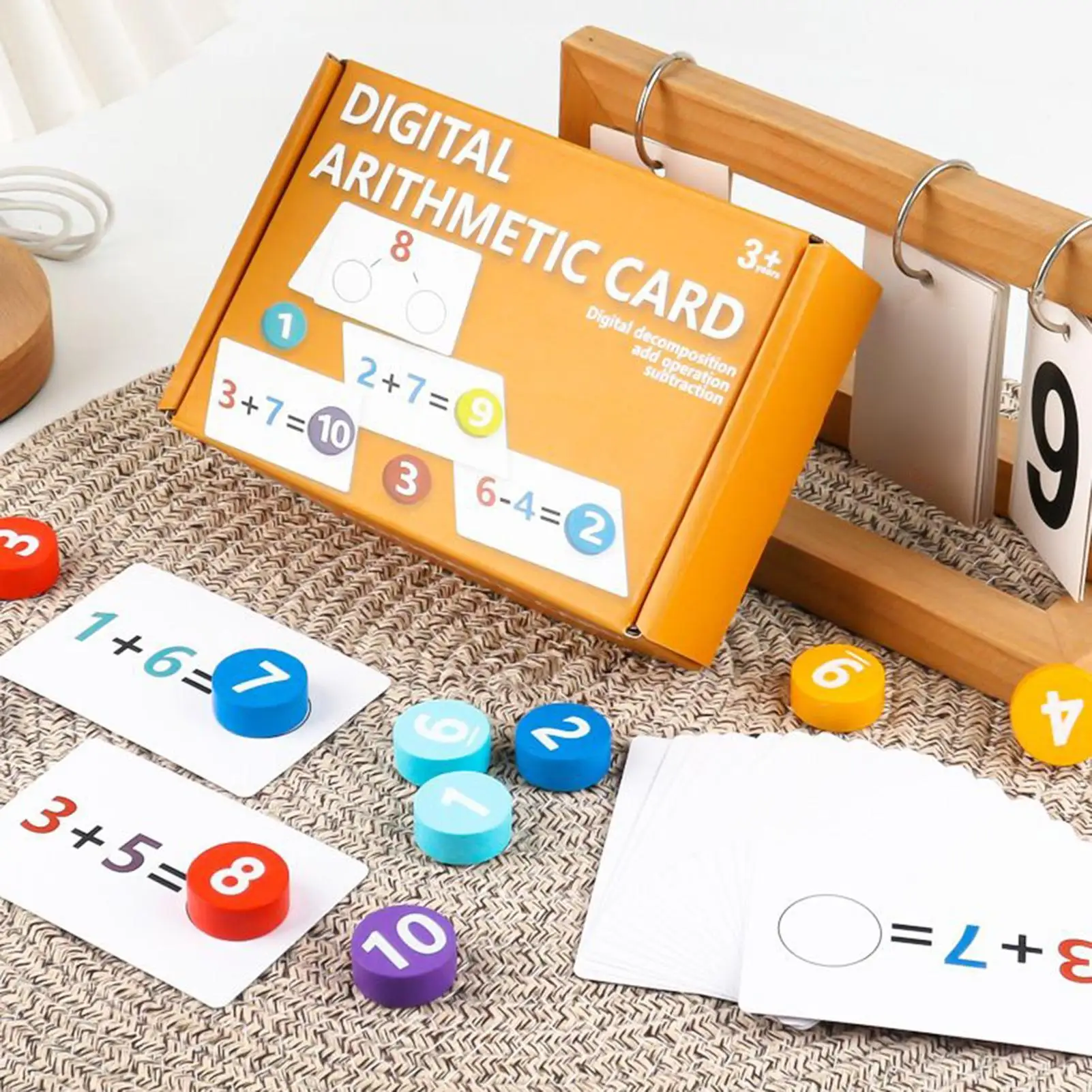Juguetes interactivos de matemáticas, tarjetas educativas de aprendizaje de conteo y resta para guardería, hogar, escuela, aula, niños y niñas