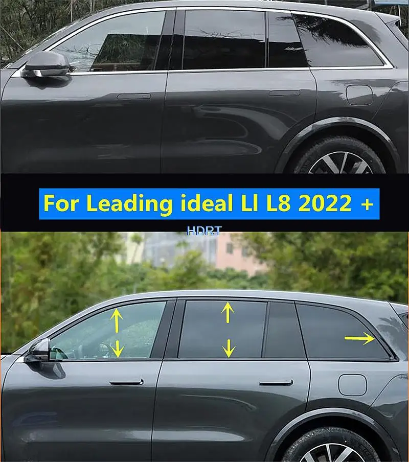 

Car Style Window Moulding Cover Trim Strip Molding Garnish Frame Fit 10pcs For Leading ideal Ll L8 2022 + Decoration Accessories