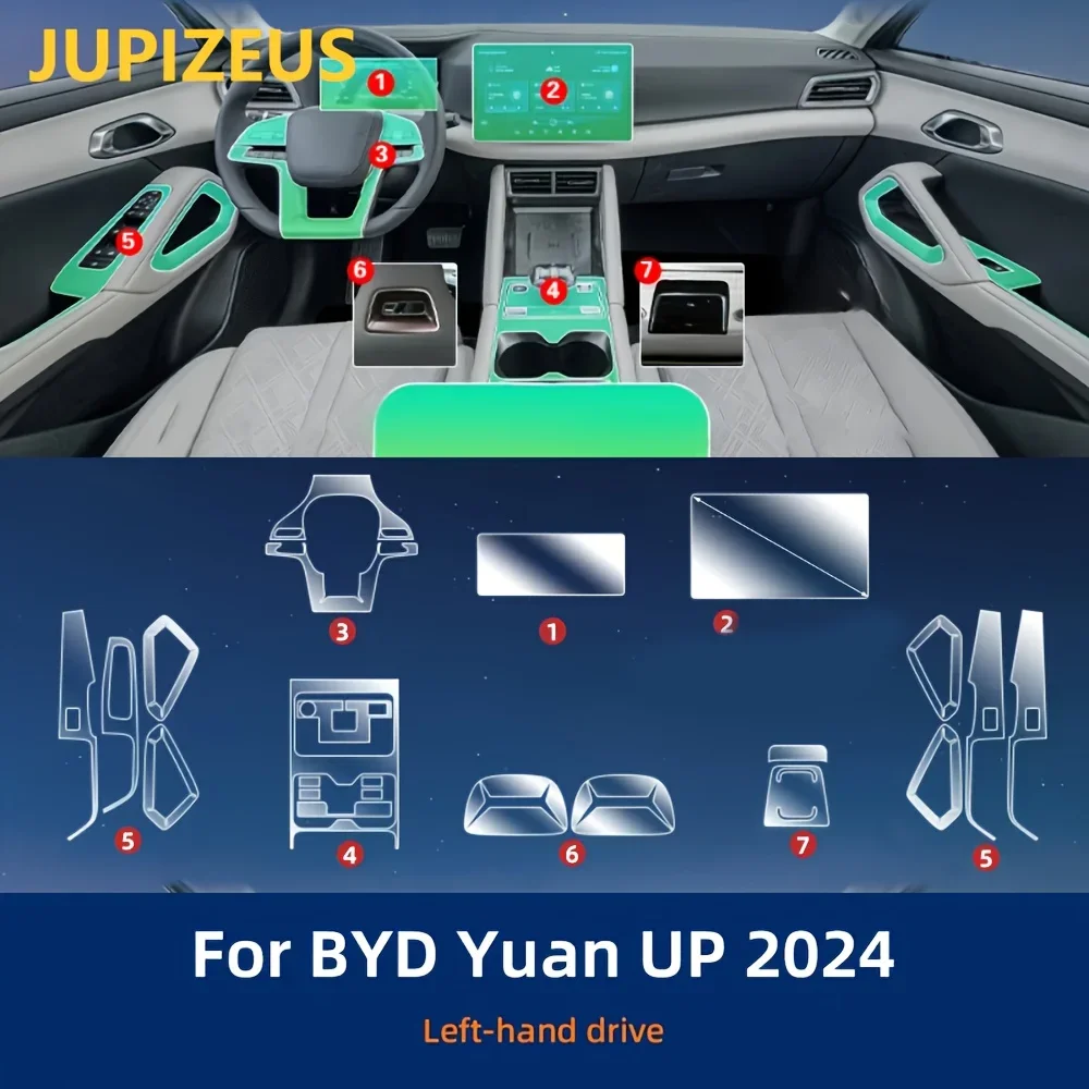 Suitable for 2024-Present for BYD Yuan UP Full Set, Center Console and Gear Shift Panel Kit with Precut TPU