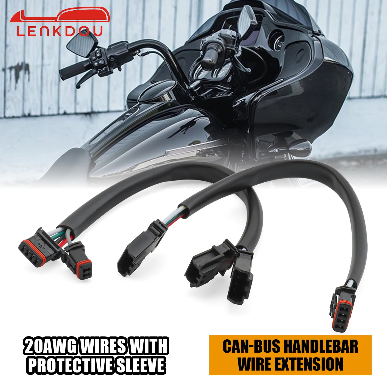 Extensão de Fiação para Guidão Preto de 8/10/12/14/16 Polegadas para Harley Softail Dyna Touring Sportster Trike 2011 em diante