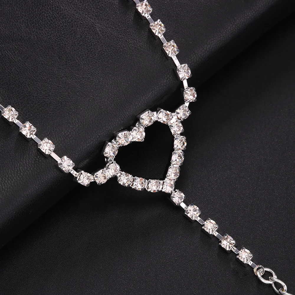 Stonefans Rhinestone Heart Waist Chain Lingerie for Women 2023 Bikini Rave Festival Accessories Sexy Body Chain Jewelry Dress