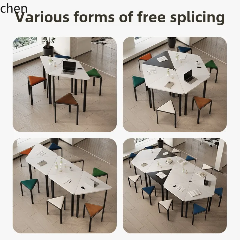 HXL creative office splicing conference table triangular free combination long table hexagon