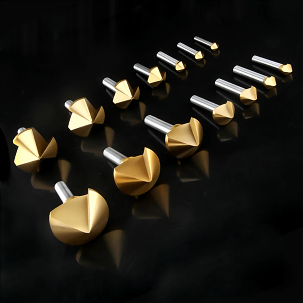 60/90/120 Degree Countersunk HSS Cutters – 1 & 3 Flute Chamfering Tools for Metal Deburring & Orifice Drilling