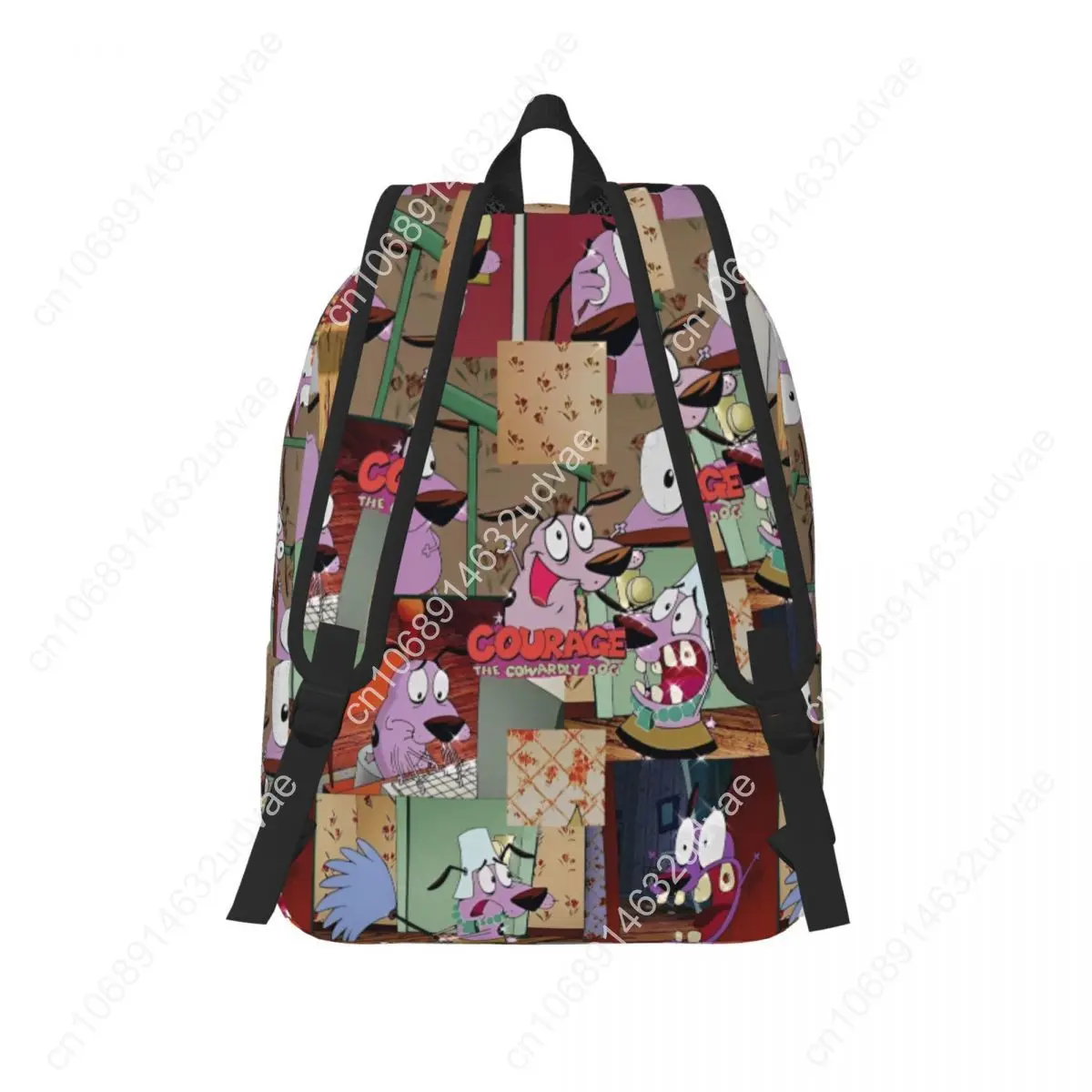Cowardly Dog C-Courage Cartoon Funny Backpack Durable High School Hiking Travel Cute Comedy Daypack Men Women Laptop Canvas Bags