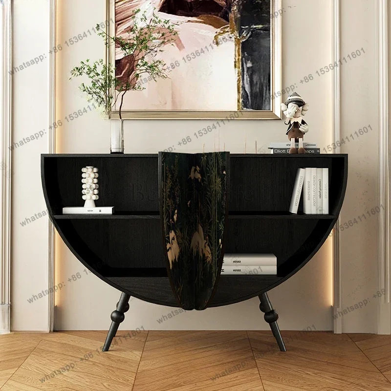 Customization -Medieval Solid Wood Entrance Decorative Cabinet Household Aisle Locker