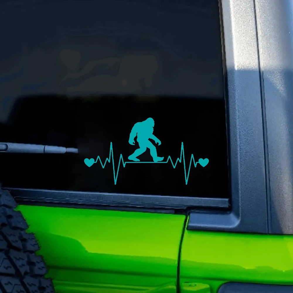 Bigfoot Sasquatch heartbeat lifeline Car Styling Camper Decals Vinyl Accessories Tunning Parts Decoration For Peugeot