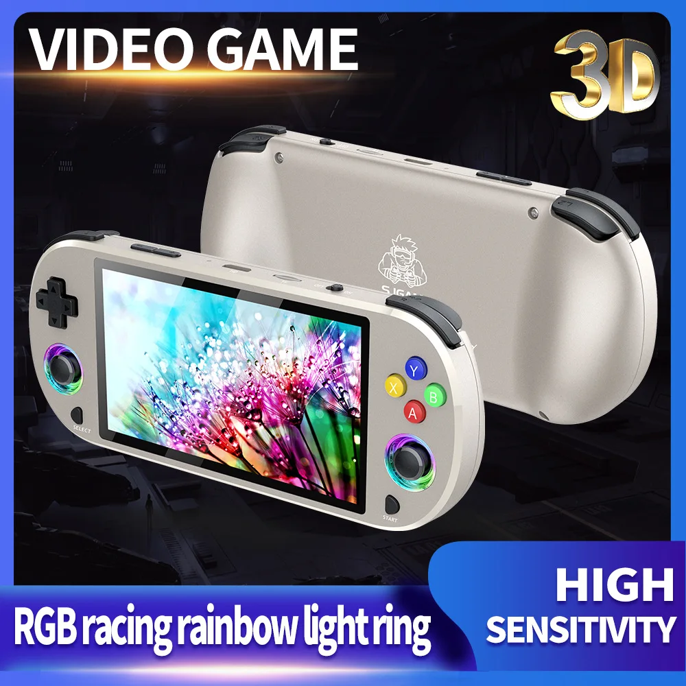 M22 Pro Retro Handheld Game Console 5.0″ HD 1920*1080 IPS Display Support LINUX/ Emelec 4.3 for PSP Portable Pocket Video Player