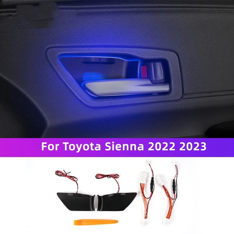 For Toyota Sienna 2021-2023 2PCS Car Door Bowl Atmosphere Light Led Color Gradual Changing Door Armrest Ambient Light