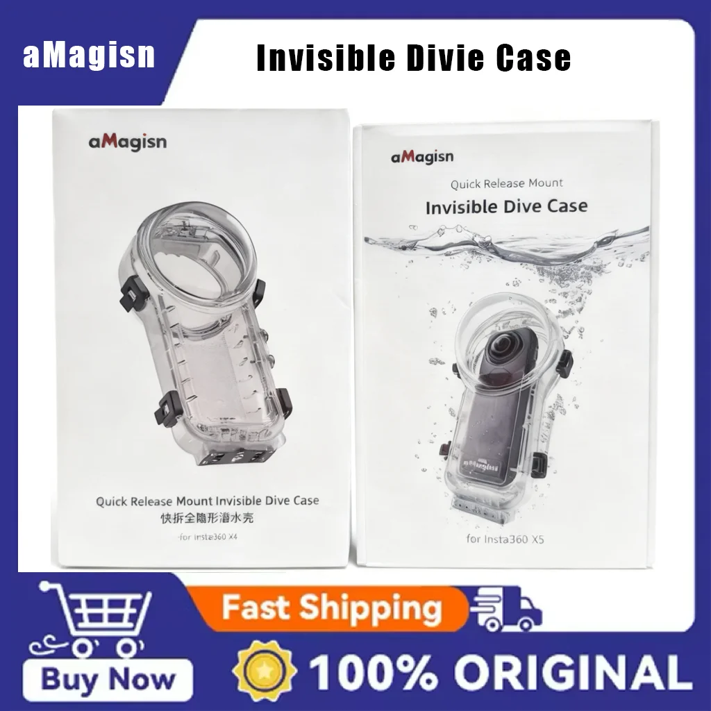 

aMagisn for Insta360 X5/X4 Fully Invisible Dive Case Quick-release 60m Waterproof Invisible Diving Case Camera Accessories