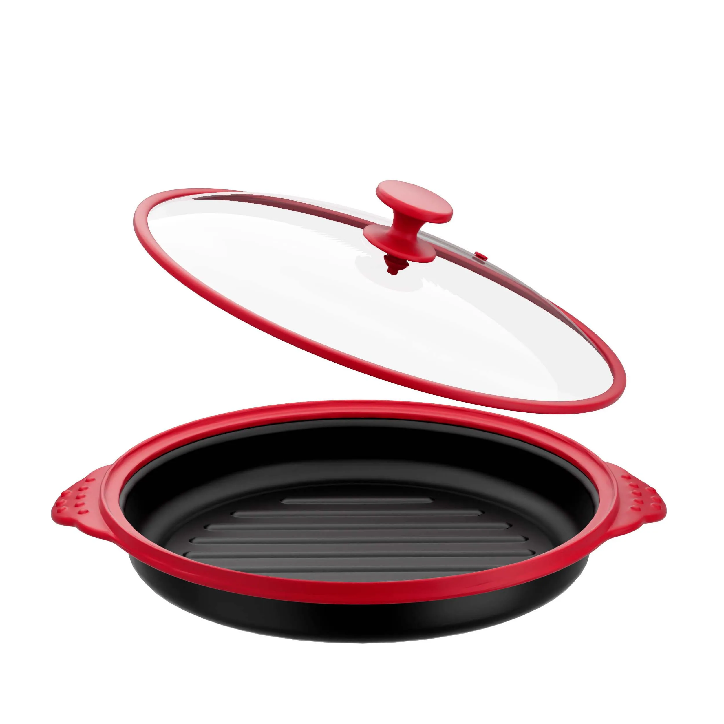 Panela de Micro-ondas com Tampa de Vidro, Panela Grelhadora e Bandeja para Crocante – Utensílios de Cozinha para Micro-ondas para Fritar, Saltear, Grelhar, Crocante e Assar